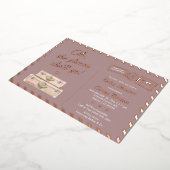 Chic Travel Rose Gold Plätze Sie wird Baby Shower Folieneinladung (Gedreht)