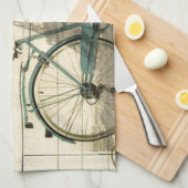 Chic Traveller Vintage Fahrräder paris eifftower Geschirrtuch (Viertel Falte)