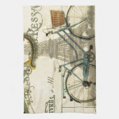 Chic Traveller Vintage Fahrräder paris eifftower Geschirrtuch (Vertikal)