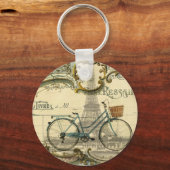 Chic Traveller Vintage Fahrräder paris eifftower Schlüsselanhänger (Vorderseite)