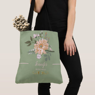 Chic Tree Blossom Mit Monogramm Tote Bag Tasche