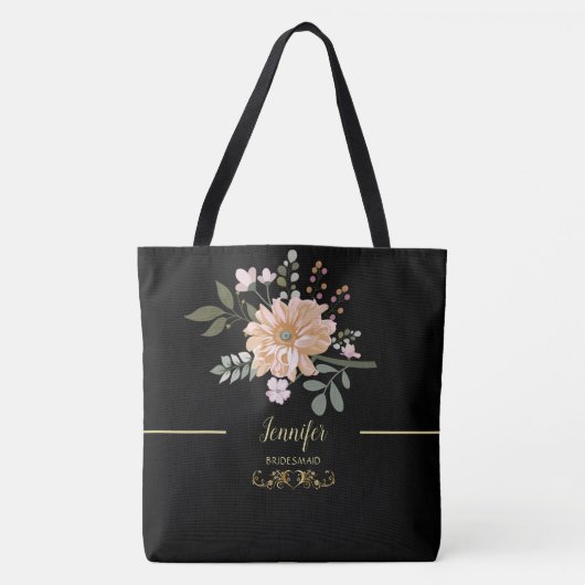 Chic Tree Blossom Mit Monogramm Tote Bag Tasche (Vorderseite)