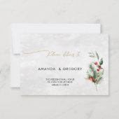 Chic Tree lights Wedding RSVP Enclosure C (Rückseite)