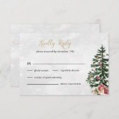 Chic Tree lights Wedding RSVP Enclosure C (Vorne/Hinten)