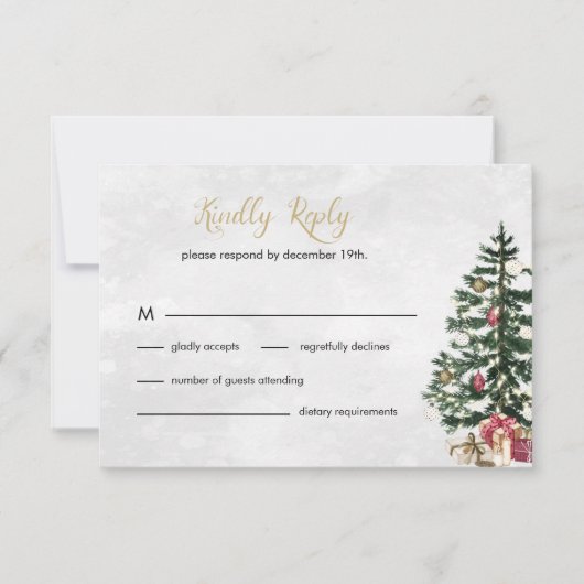 Chic Tree lights Wedding RSVP Enclosure C Karte (Vorderseite)