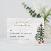Chic Tree lights Wedding RSVP Enclosure C Karte (Stehend Vorderseite)