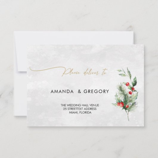 Chic Tree lights Wedding RSVP Enclosure C Karte (Rückseite)