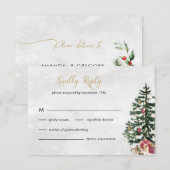 Chic Tree lights Wedding RSVP Enclosure C Karte (Vorne/Hinten)