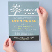 Chic Tree Yoga Instructor Therapy Salon Open House Flyer (Hand)