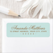 Chic trendy aqua blue kalligrafy script adresse (Insitu)