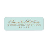 Chic trendy aqua blue kalligrafy script adresse (Vorne)