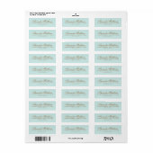 Chic trendy aqua blue kalligrafy script adresse (Vorne)