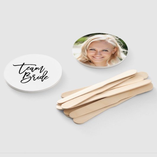 Chic Trendy Black Brush Script Team Bridge Fächer (Non-assembled)