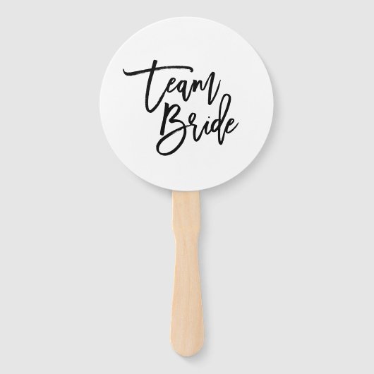 Chic Trendy Black Brush Script Team Bridge Fächer (Vorderseite)