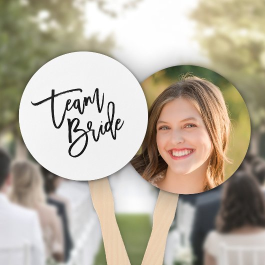 Chic Trendy Black Brush Script Team Bridge Fächer