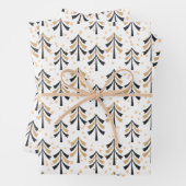 Chic Trendy Black Gold Weihnachtsbaumen Urlaub Geschenkpapier Set (Beispiel)
