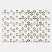 Chic Trendy Black Gold Weihnachtsbaumen Urlaub Geschenkpapier Set (Vorderseite)