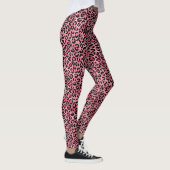 Chic Trendy Black Pink Leopard Print Leggings (Rechts)