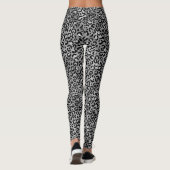Chic Trendy Black Silver Gray Leopard Print Leggings (Rückseite)