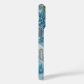 Chic Trendy Blue Gold Textur Personalisiert Case-Mate iPhone Hülle (Rückseite / Rechts)