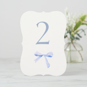 Chic & Trendy Blue Ribbon Wedding Tischnummer