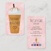 Chic & Trendy Blush Pink Iced Coffee Late Café Visitenkarte (Vorne/Hinten)