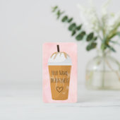 Chic & Trendy Blush Pink Iced Coffee Late Café Visitenkarte (Stehend Vorderseite)