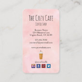 Chic & Trendy Blush Pink Iced Coffee Late Café Visitenkarte (Rückseite)