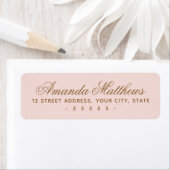 Chic trendy blush pink kalligraphische Skriptadres (Insitu)