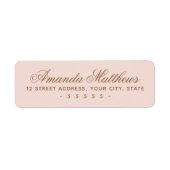 Chic trendy blush pink kalligraphische Skriptadres (Vorne)