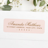 Chic trendy blush pink kalligraphische Skriptadres