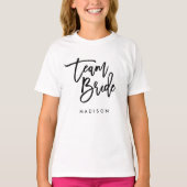 Chic Trendy Brush Black Script Team Bridge T-Shirt (Vorderseite)