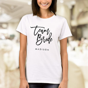 Chic Trendy Brush Black Script Team Bridge T-Shirt
