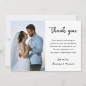 Chic Trendy Classic Braut und Foto Dankeskarte (Rückseite)