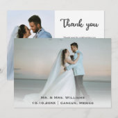 Chic Trendy Classic Braut und Foto Dankeskarte (Vorne/Hinten)