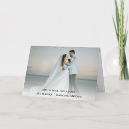 Chic Trendy Classic Braut und Foto Dankeskarte