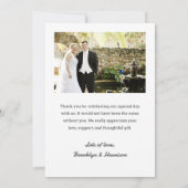 Chic Trendy Classic Braut und Groom Wedding Foto Dankeskarte (Rückseite)