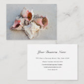 Chic Trendy Coastal Beach Seashells Wedding Visitenkarte (Vorne/Hinten)