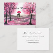 Chic trendy feminine style Cherry Blüte Hochzeit Visitenkarte (Vorne/Hinten)