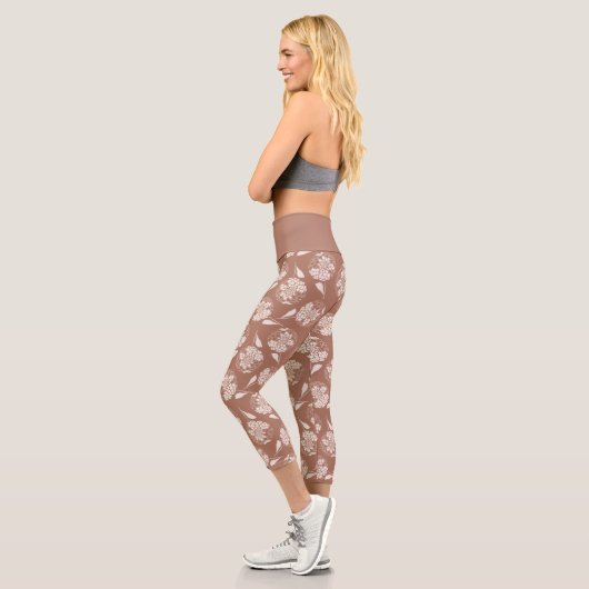 Chic trendy fett mocha braune Dahlie Capri Leggings (Links)