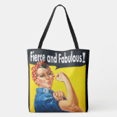 Chic trendy Fierce und Fabulous Rosie the Riveter Tasche (Rückseite)