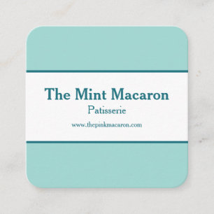 Chic & Trendy Macaron Mint Blauer Moderner Minimal Quadratische Visitenkarte