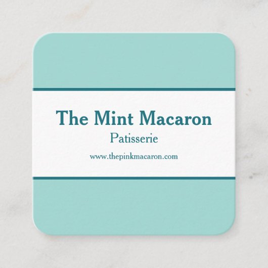 Chic & Trendy Macaron Mint Blauer Moderner Minimal Quadratische Visitenkarte (Vorderseite)