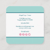 Chic & Trendy Macaron Mint Blauer Moderner Minimal Quadratische Visitenkarte (Rückseite)