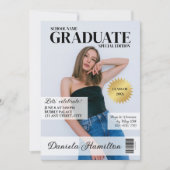 Chic Trendy Magazine Grad Foto 2024 Abschluss Einladung (Vorderseite)