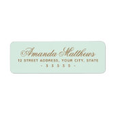 Chic trendy Minze Green Kalligrafy Script-Adresse (Vorne)