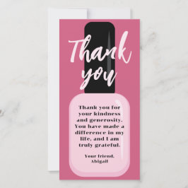 Chic Trendy Modern Pink Nail polnischen Dankeskarte
