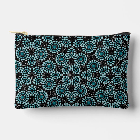 Chic Trendy Modern Stylish Girly Aquamarin Dot Art Zubehörtasche (Vorderseite)