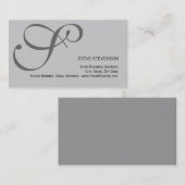 Chic Trendy Monogram Gray Business Card Visitenkarte (Vorne/Hinten)