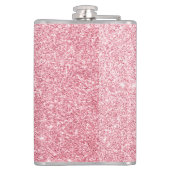 Chic & Trendy Rose Gold Glitzer Glitzern Monogram Flachmann (Rückseite)